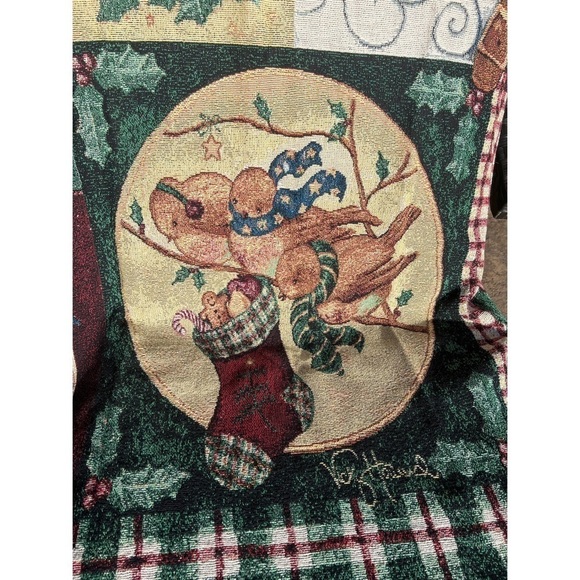 VICKY HOWARD HAPPY HOLIDAYS CHRISTMAS BLANKET / THROW - Picture 5 of 5